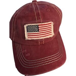 Distressed American Flag Vintage Inspired Baseball Cap, Adjustable Band, NWOT